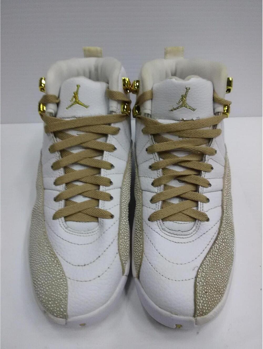 2017 Drake Nike Air Jordan 12 Retro OVO Shoes Womens Size 7 White Metallic Gold